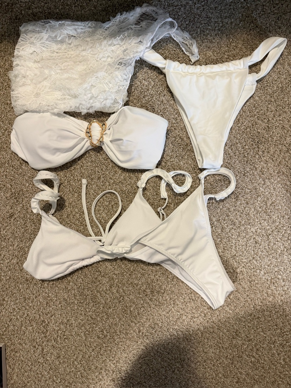 SHEIN white bikini Bundle